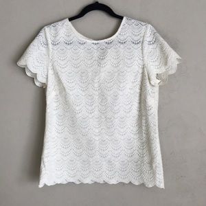 LOFT lace scallop top